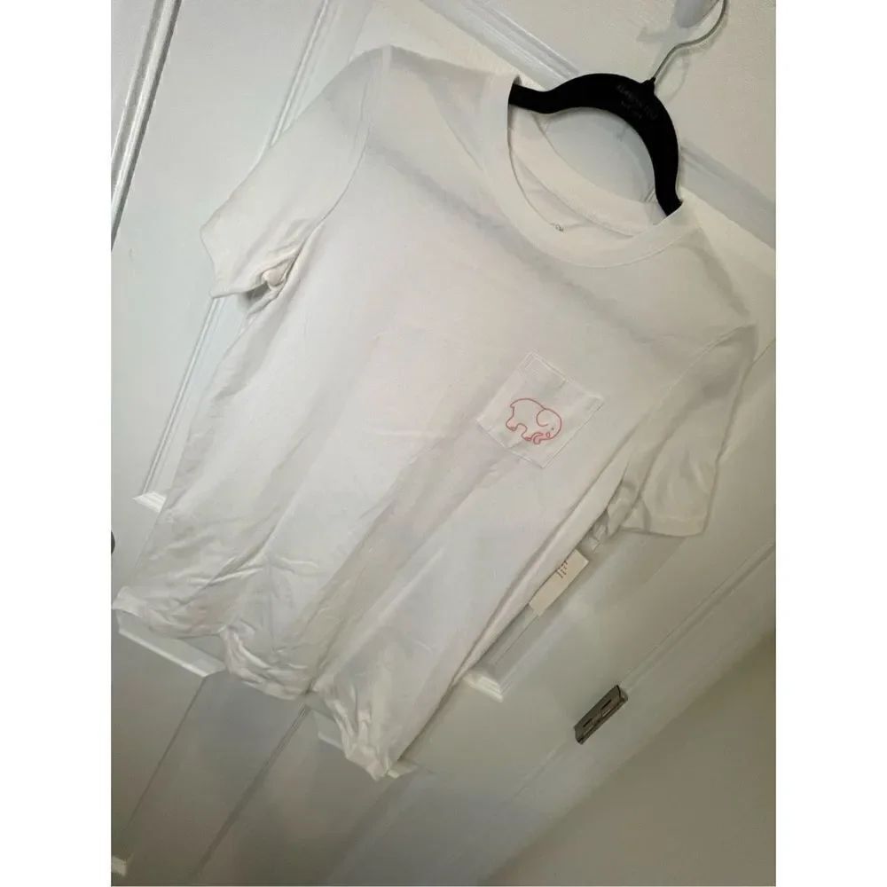 Ivory Ella white women’s T-shirt pink elephant small NWT